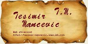 Tešimir Mančević vizit kartica